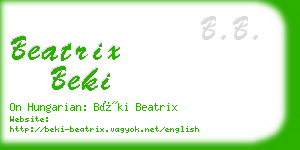 beatrix beki business card